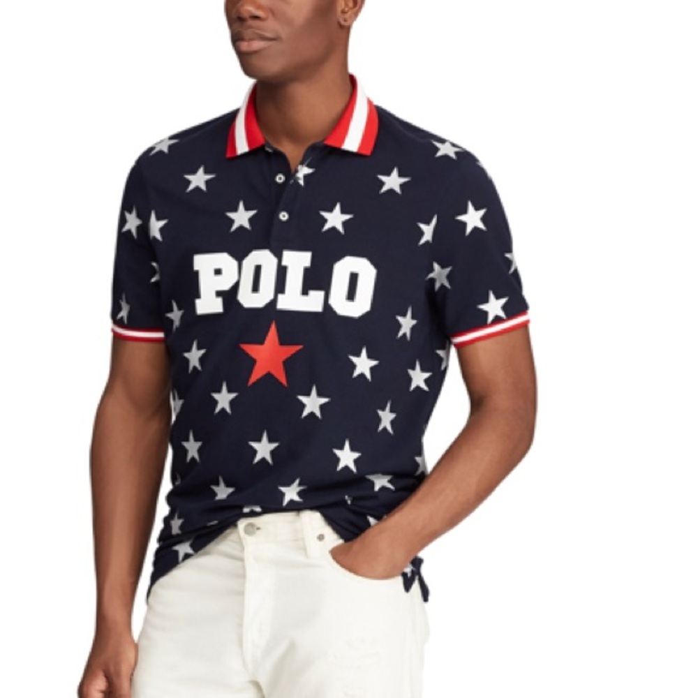 🆕🚹Classic Fit Star Mesh Polo, M & L, $50off🔥